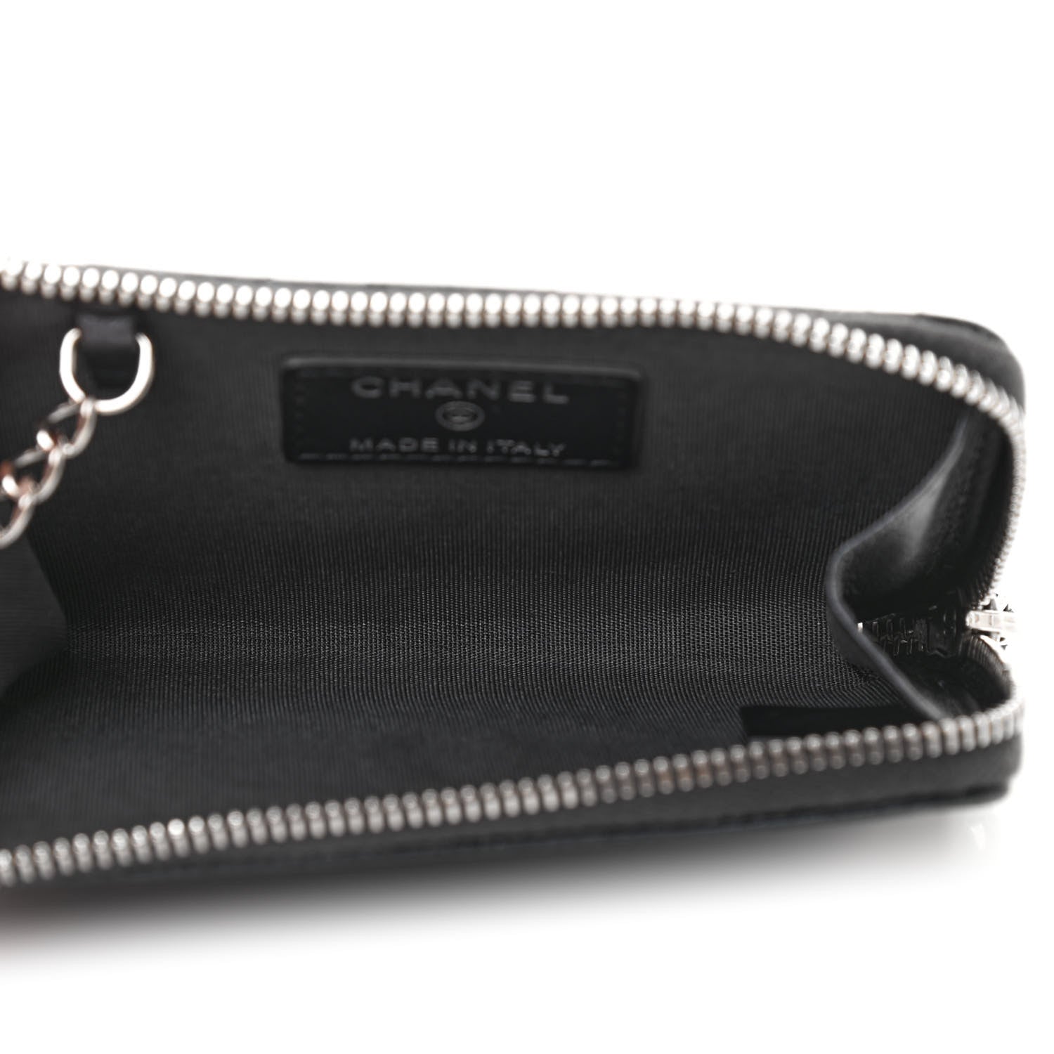 Chanel Metallic Caviar Quilted Diamond CC Key Holder Case Grey 5 of 7