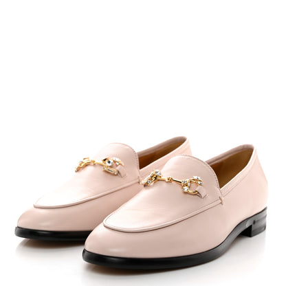Gucci Malaga Kid Crystal Horsebit Womens Jordaan Loafers 37.5 Pink Hibiscus 3 of 9