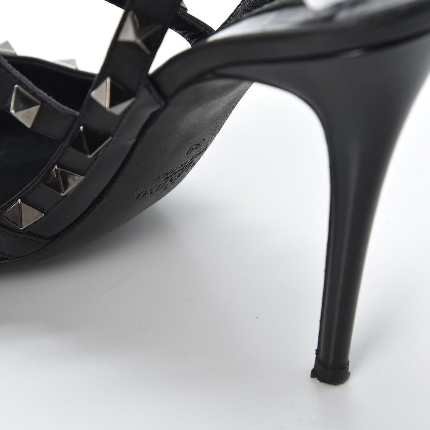 Patent Rockstud Ankle Strap Pumps 39 Black