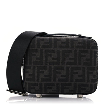 Fendi Recycled Fabric Jacquard Vitello Astro FF 1974 Mini Suitcase Bag Asfalto Black 1 of 11