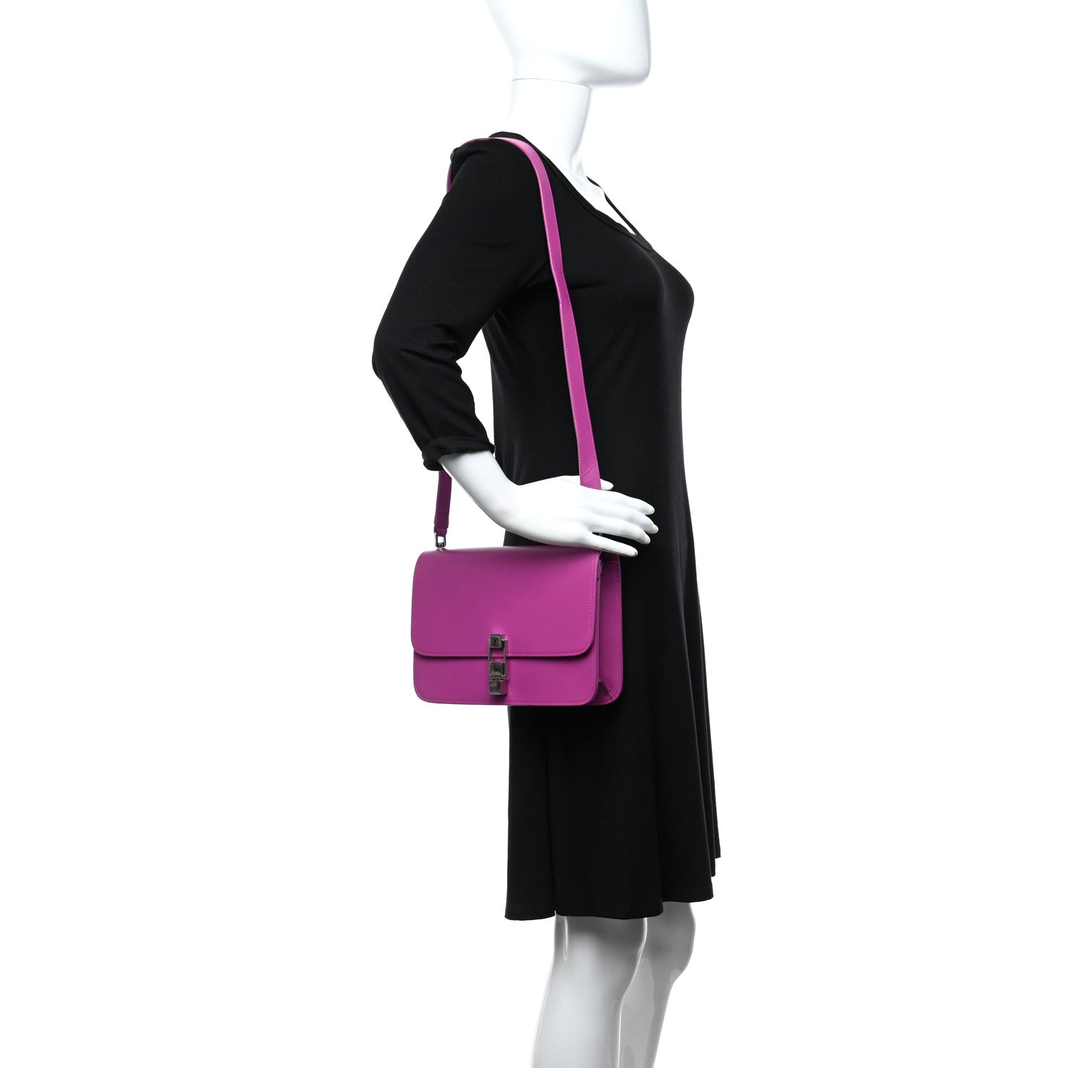 Saint Laurent Smooth Calfskin Le Carre Shoulder Bag Purple 2 of 12