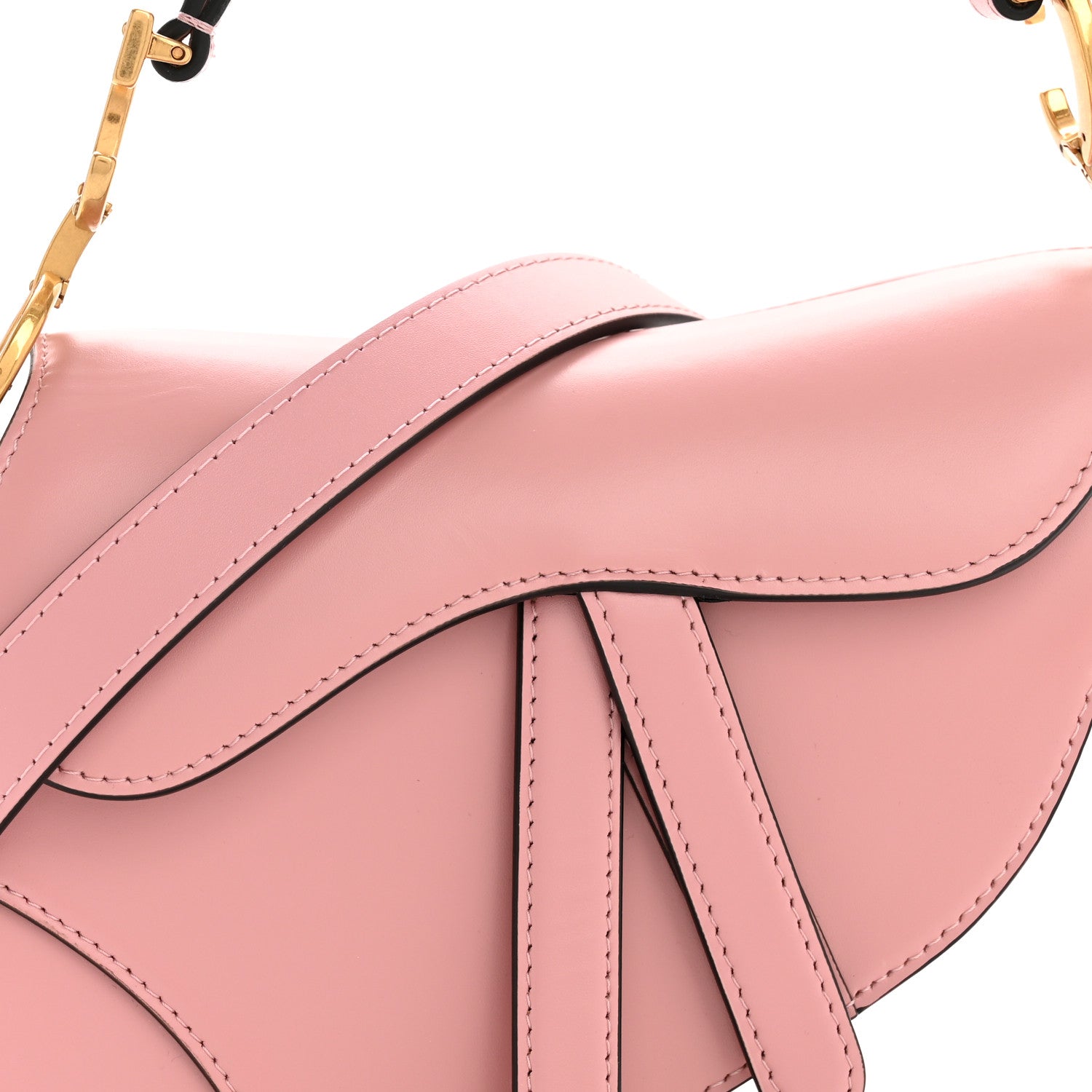 Christian Dior Supple Calfskin Mini Saddle Bag With Strap Old Rose 8 of 13