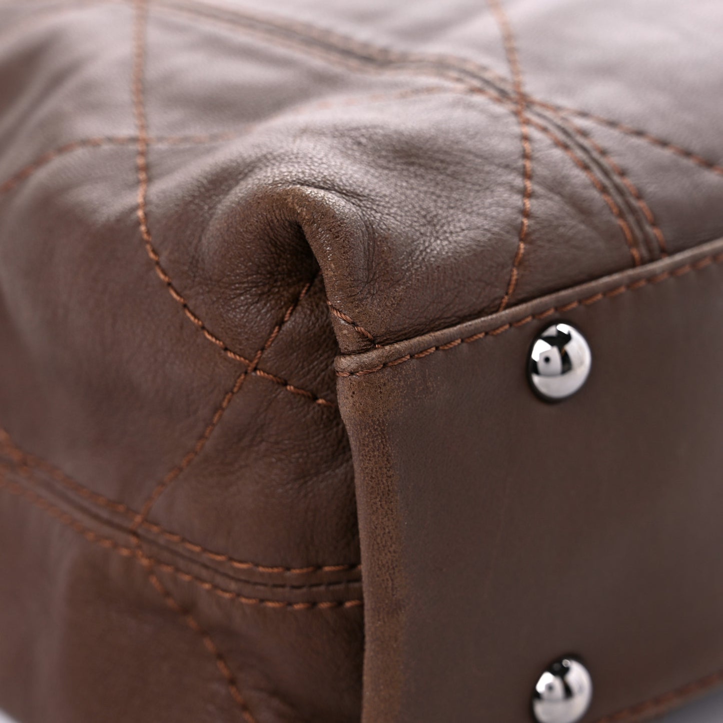 Lambskin Soft Touch Shoulder Bag Dark Brown