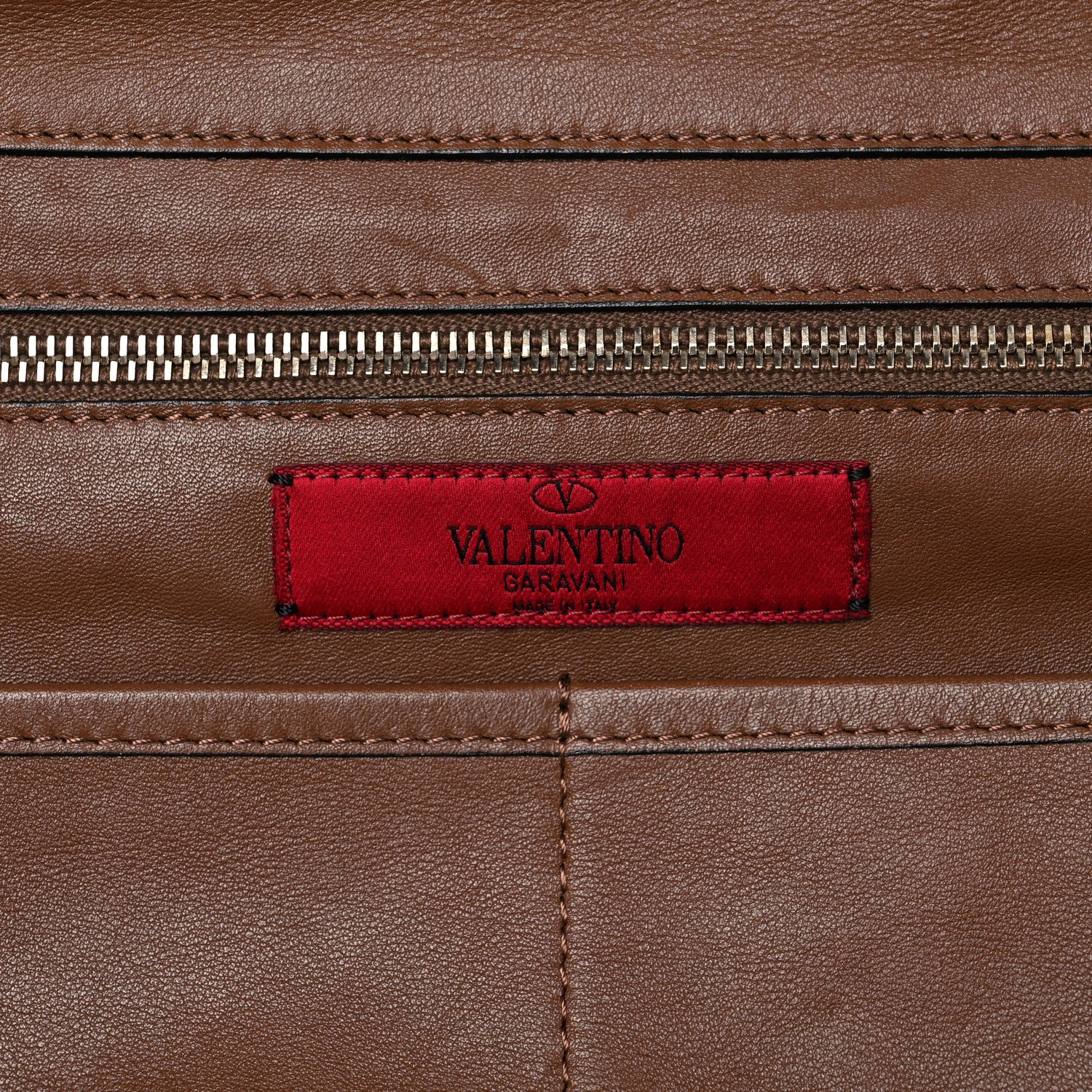 Valentino Garavani Vitello Medium Rockstud Tote Dark Noisette 6 of 21