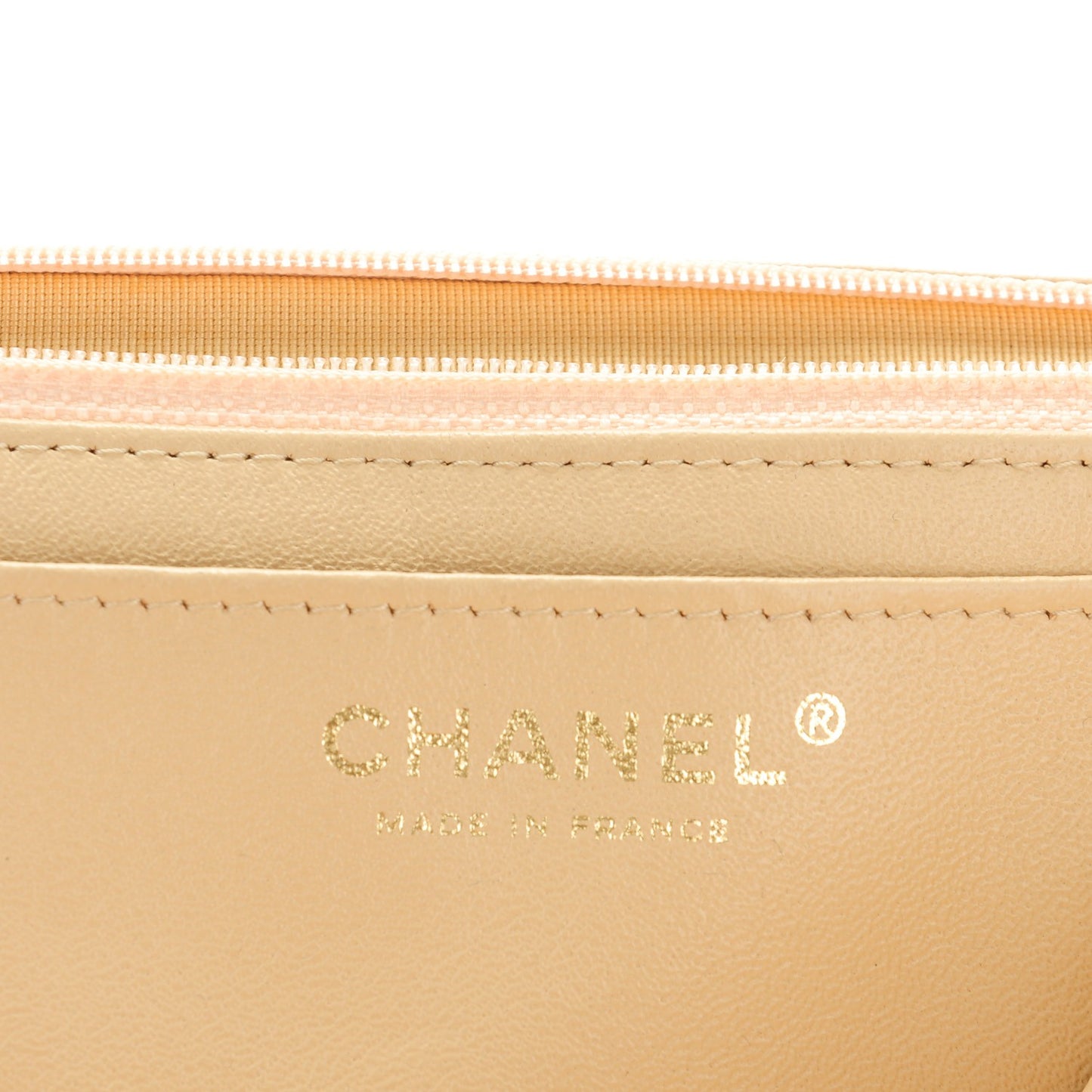 Lambskin Quilted Jumbo Single Flap Beige Clair