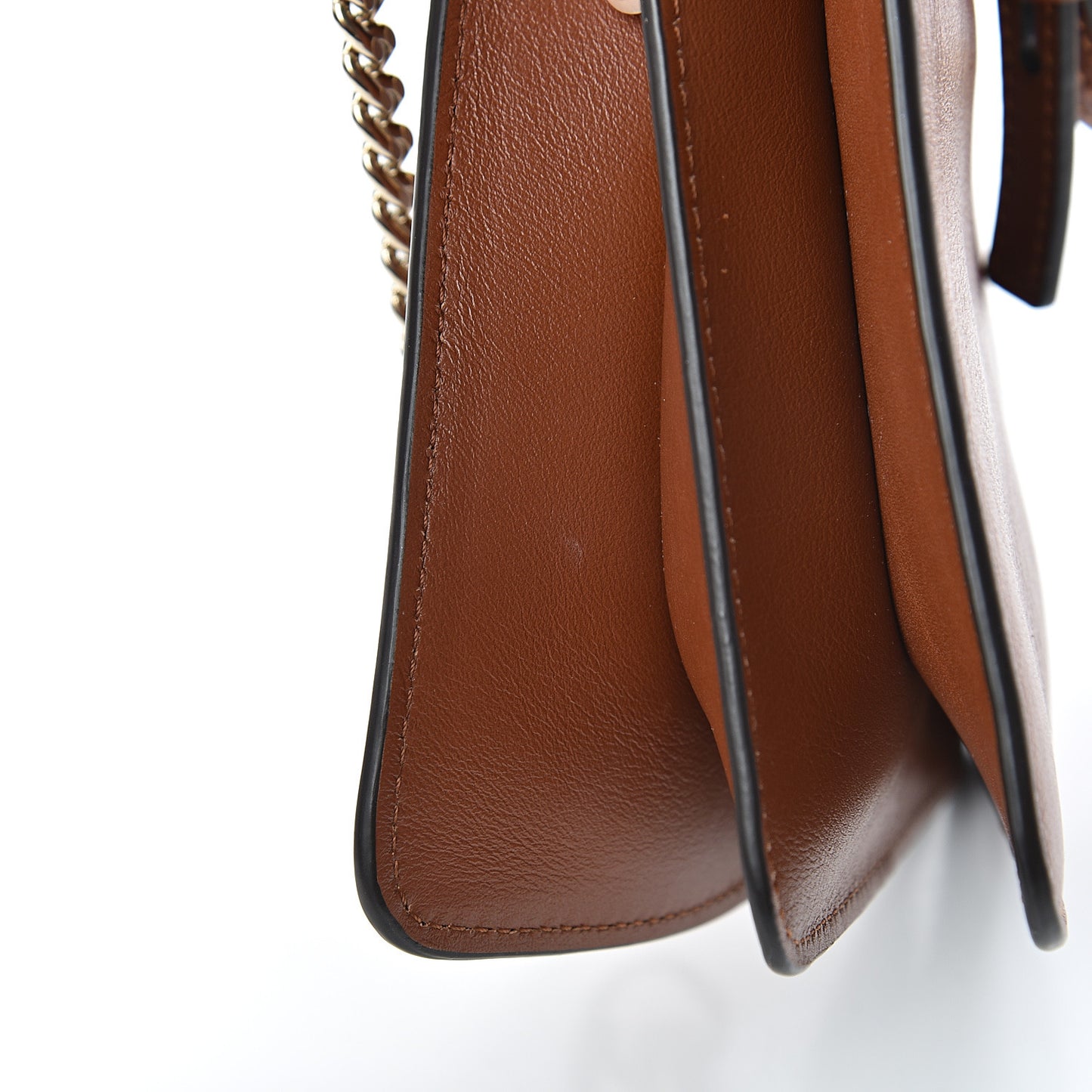 Suede Calfskin Mini Faye Bracelet Bag Tobacco