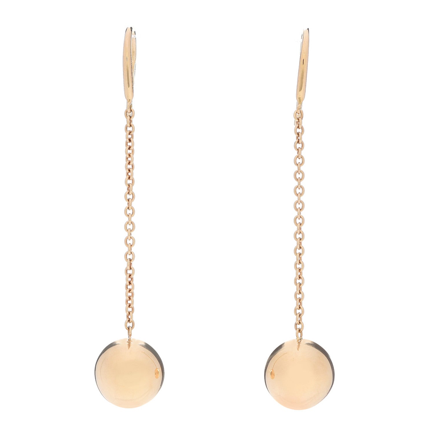 Tiffany 18K Yellow Gold 10mm HardWear Ball Hook Drop Earrings 1 of 4