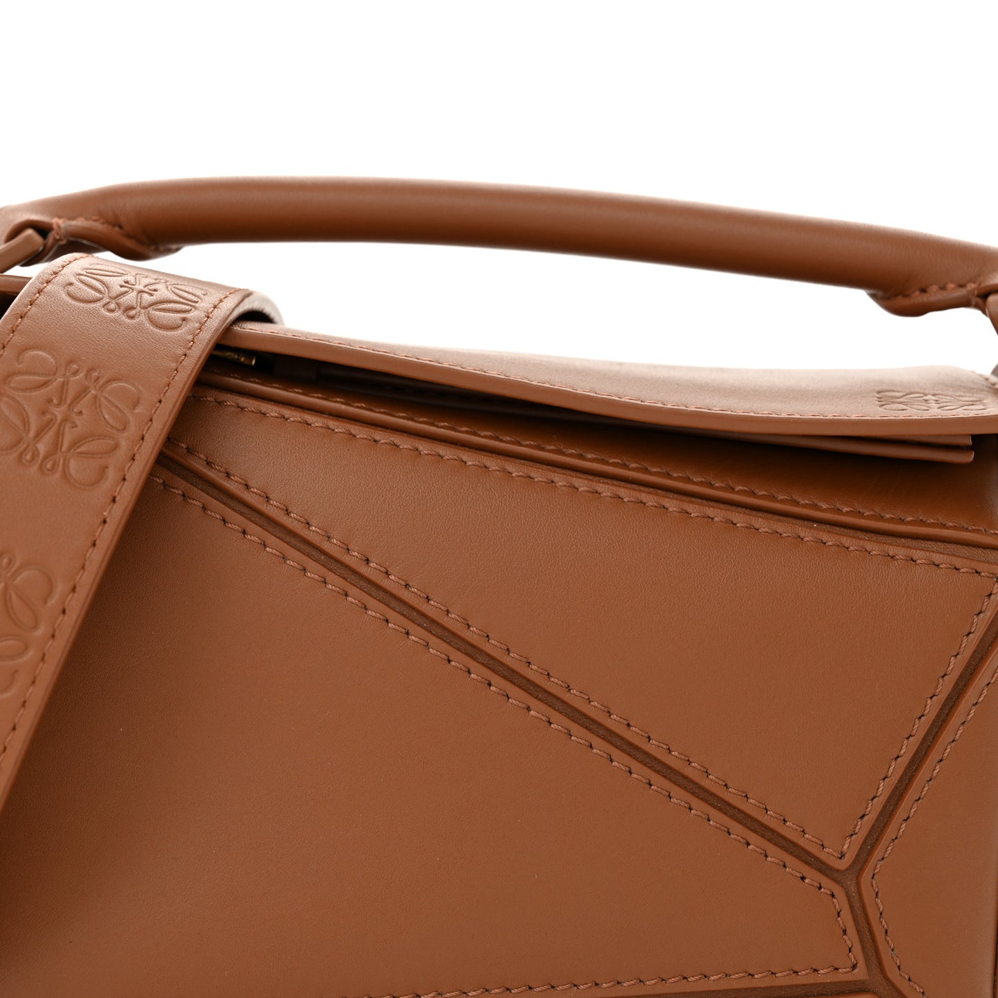 Satin Calfskin Mini Puzzle Bag Pecan
