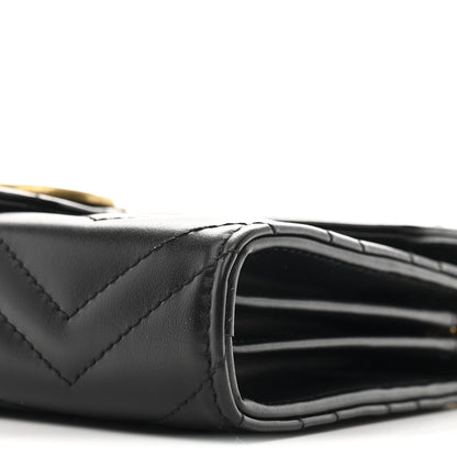 Gucci Calfskin Matelasse GG Marmont Chain Wallet Black 10 of 12