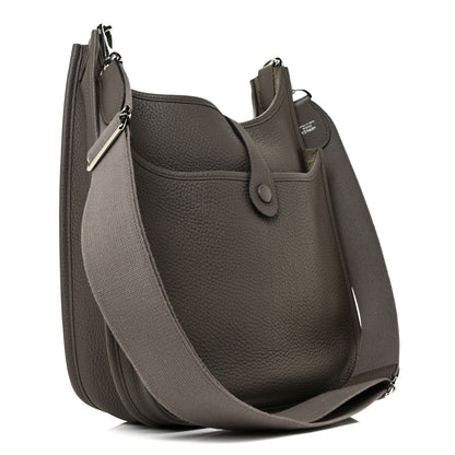 Hermes Taurillon Clemence Evelyne III PM Etain 3 of 11
