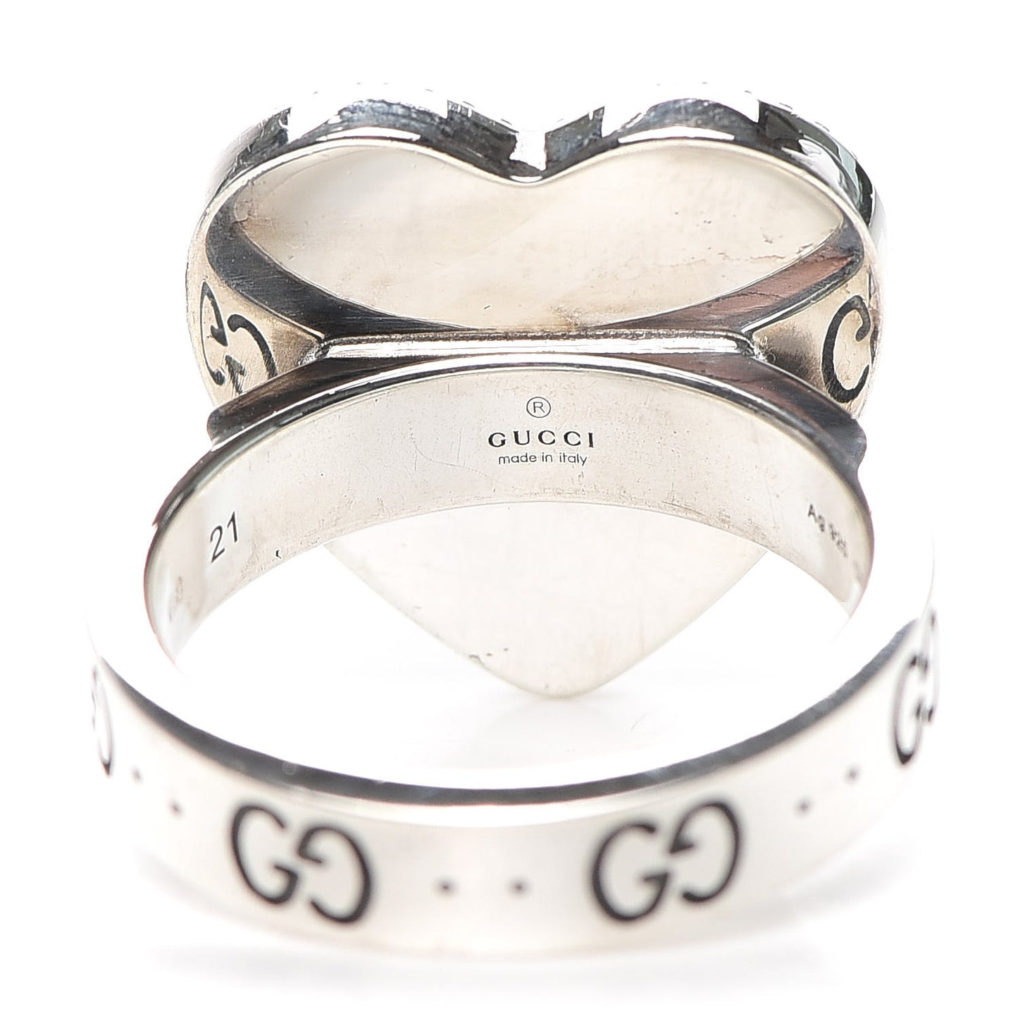 Sterling Silver Heart 25 Ring 61 9.5