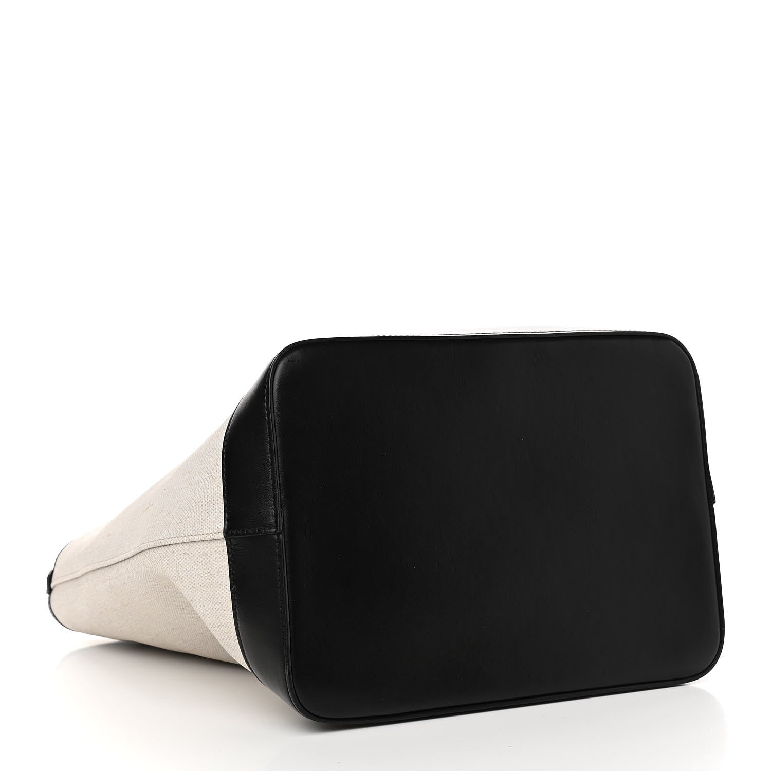 Saint Laurent Canvas Calfskin Shopping Tote White Black 5 of 12