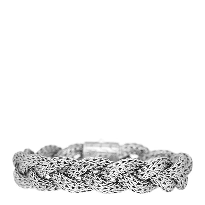 John Hardy Sterling Silver Amethyst 14mm Braided Classic Chain Clasp Bracelet 3 of 4