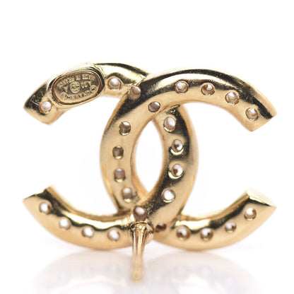 Chanel Crystal CC Earrings Gold 3 of 5
