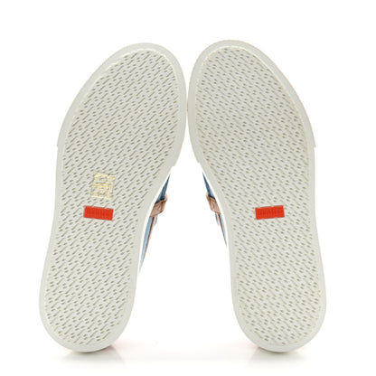 Hermes Denim Calfskin Womens Game Slip On Sneakers 39 Bleu Clair Gold 7 of 13