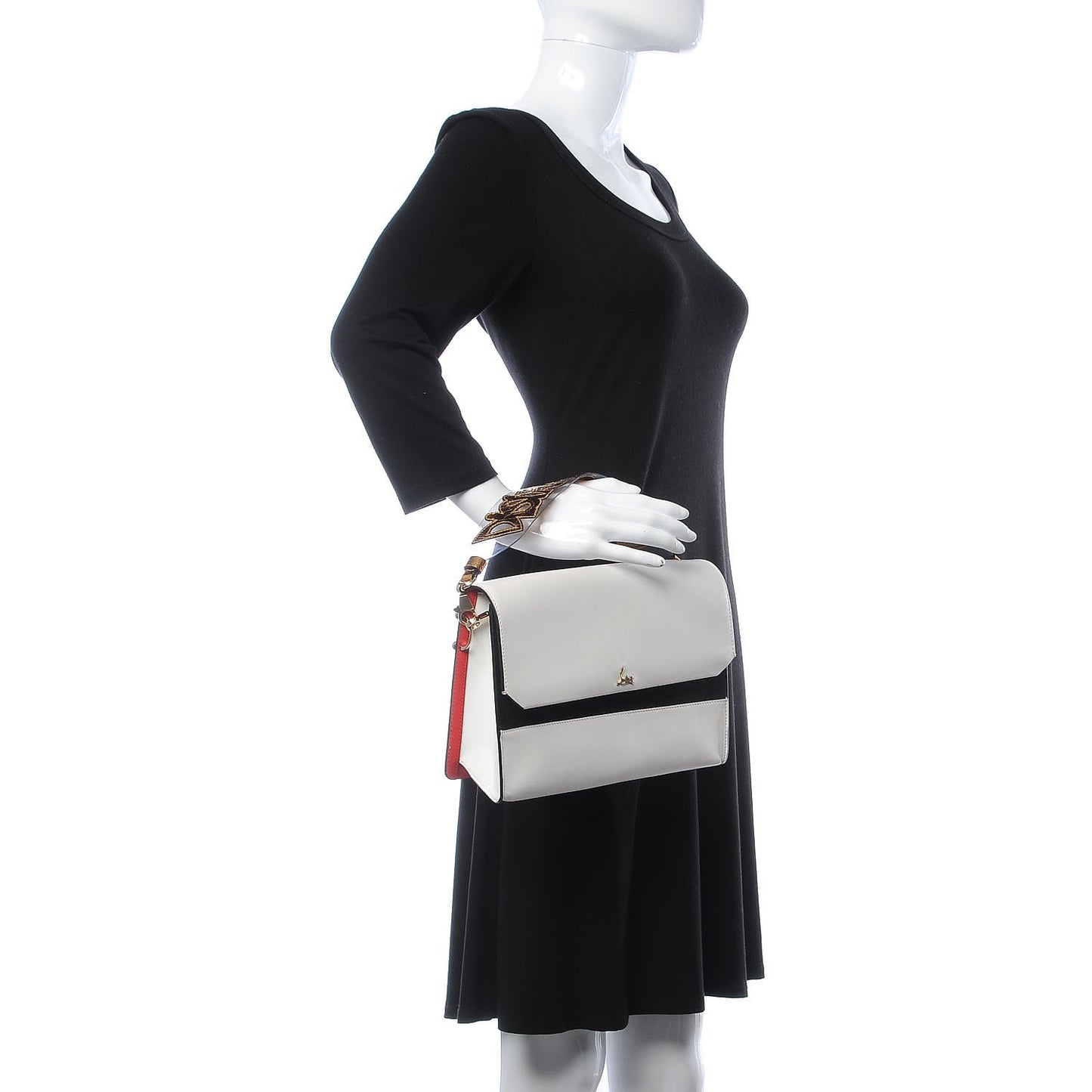 Calfskin Broken Glass Loubiblues Disikroul Satchel Latte Bronze