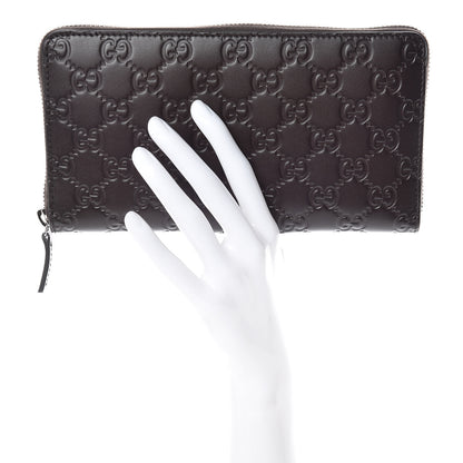 Gucci Guccissima Signature Zip Around Organizer Wallet Chocolate 2 of 10