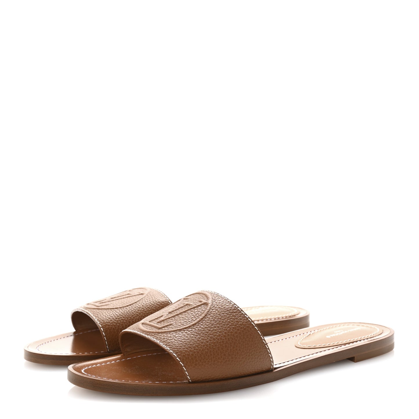 Calfskin Lock It Flat Mule 40 Cognac