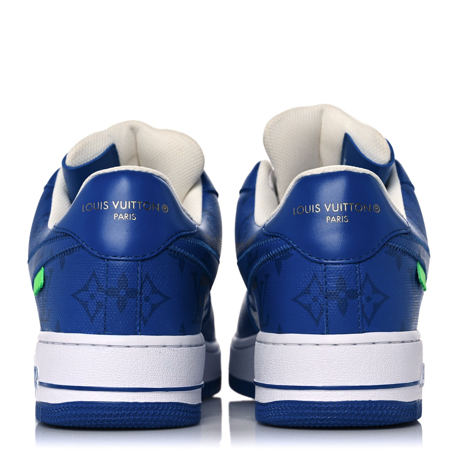 Louis Vuitton X NIKE AIR FORCE 1 Calfskin Monogram Mens Sneakers 9 Blue 5 of 10