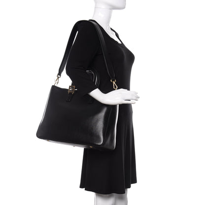 Fendi Vitello Glacier Medium FF Tote Black 2 of 10
