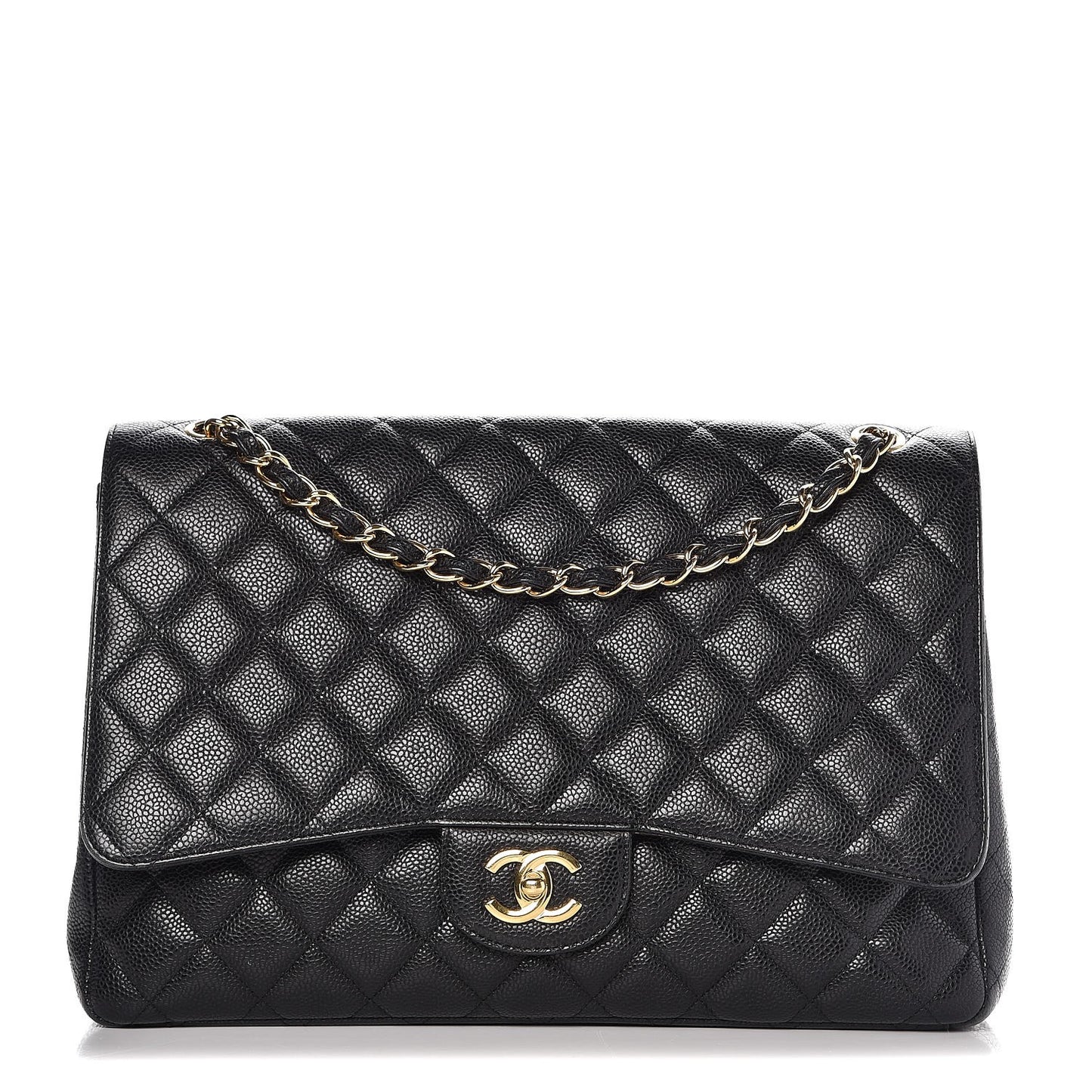 Caviar Quilted Maxi Single Flap Black