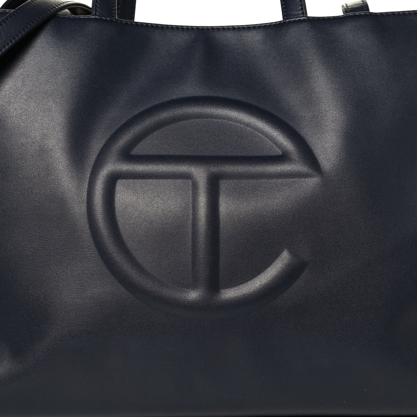 Vegan Leather Medium Shopping Bag Navy