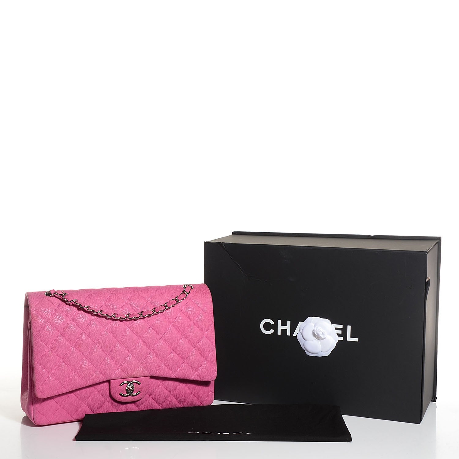 Chanel Iridescent Caviar Maxi Double Flap Pink 9 of 9