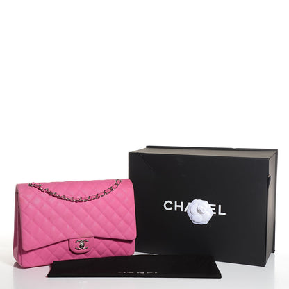 Chanel Iridescent Caviar Maxi Double Flap Pink 9 of 9