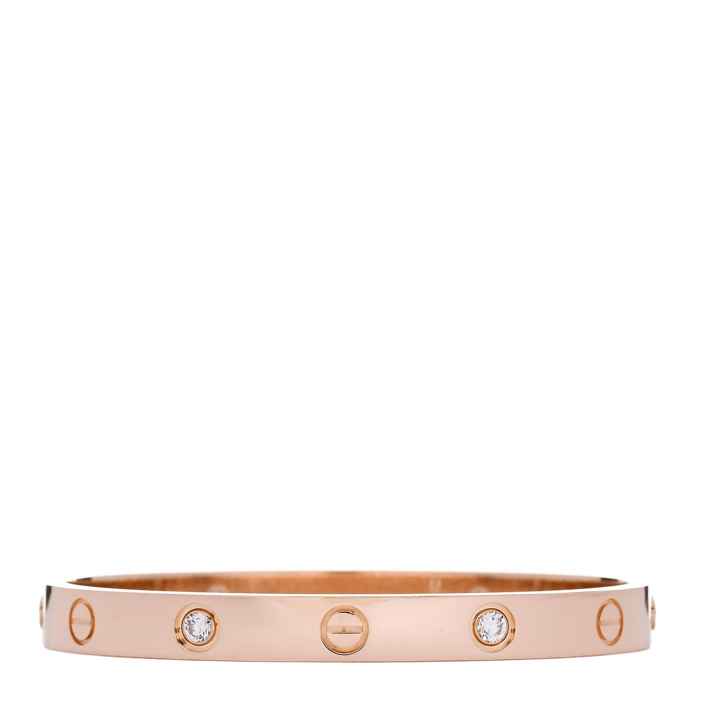 18K Pink Gold 4 Diamond LOVE Bracelet 16