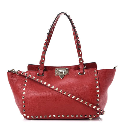 Valentino Garavani Grained Calfskin Small Rockstud Tote Rosso Valentino 1 of 7