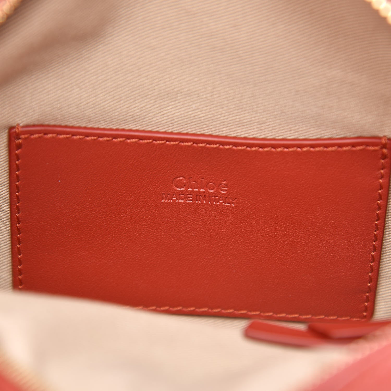 Chloe Smooth Calfskin Little Horses Embroidered Shoulder Bag Earthy Red 6 of 9