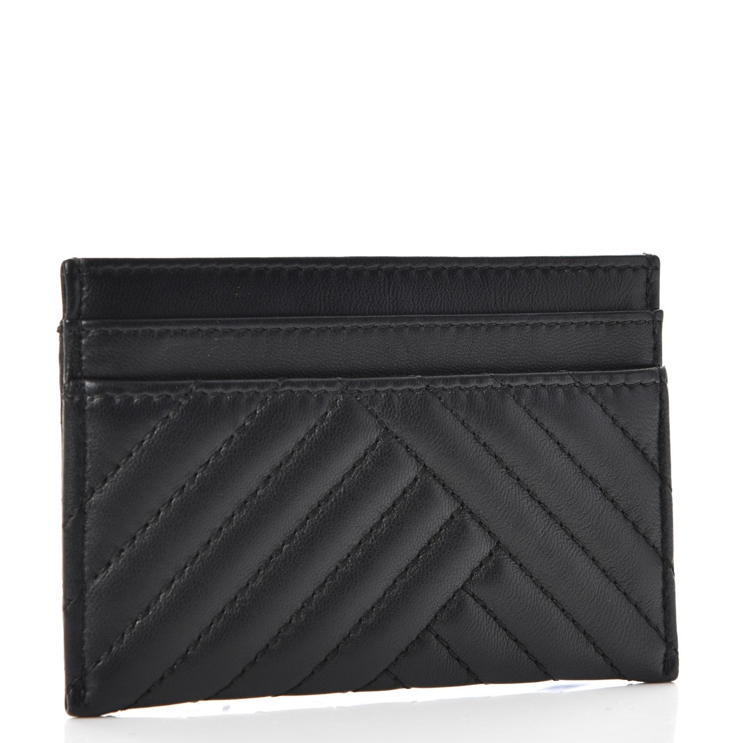 Chanel Lambskin Quilted CC Crossing Card Holder Black 3 of 9