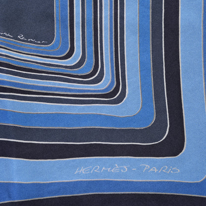 Hermes Silk Pegase Paysage Scarf 90 Marine Moyen 3 of 6
