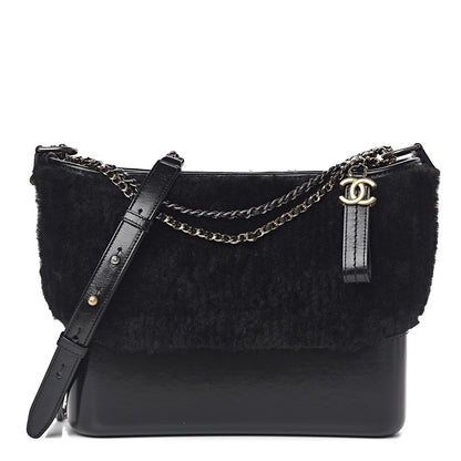 Chanel Shearling Medium Gabrielle Hobo Black 1 of 10