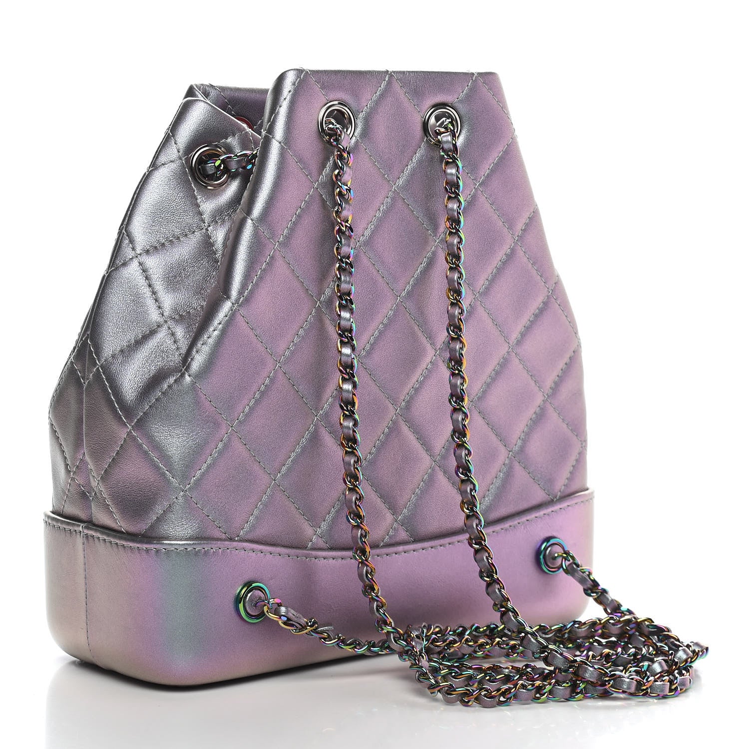 Chanel Iridescent Lambskin Calfskin Small Quilted Gabrielle Backpack Light Purple 3 of 9