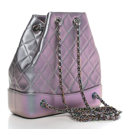 Chanel Iridescent Lambskin Calfskin Small Quilted Gabrielle Backpack Light Purple 3 of 9