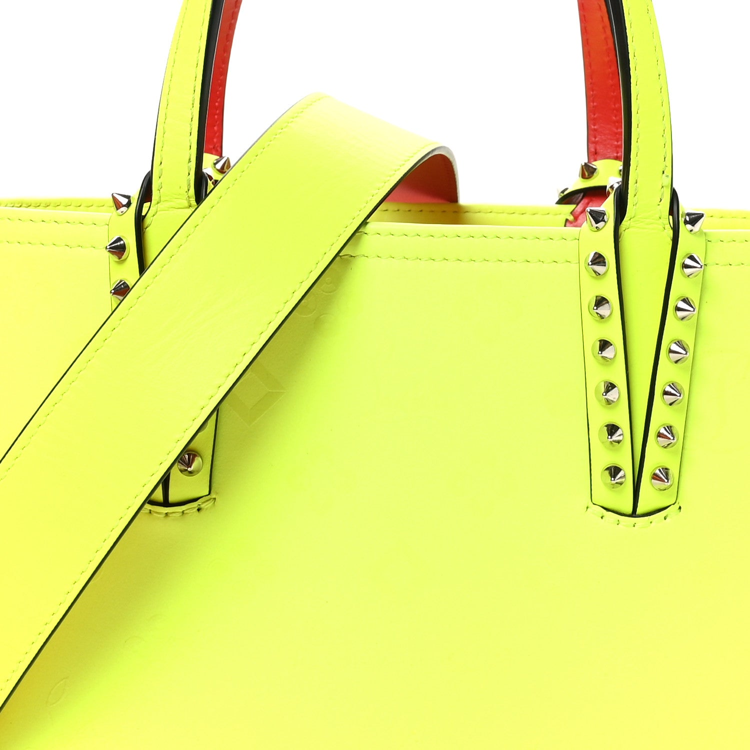 Christian Louboutin Patent Calfskin Loubinthesky Small Cabata Tote Fluo Yellow 8 of 10