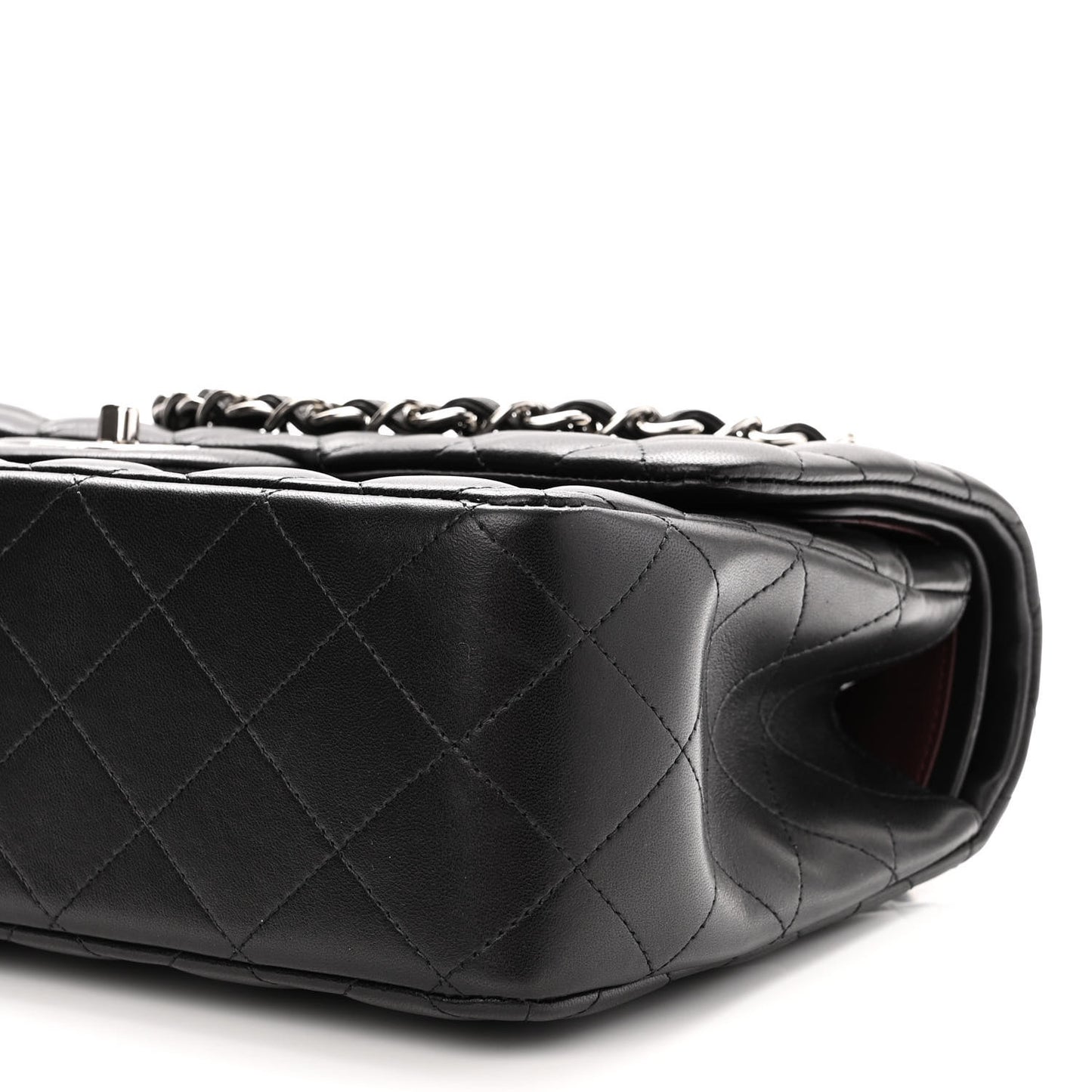 Lambskin Quilted Jumbo Double Flap Black