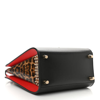 Christian Louboutin Calfskin Patent Leopard Studded Small Paloma Black 4 of 9