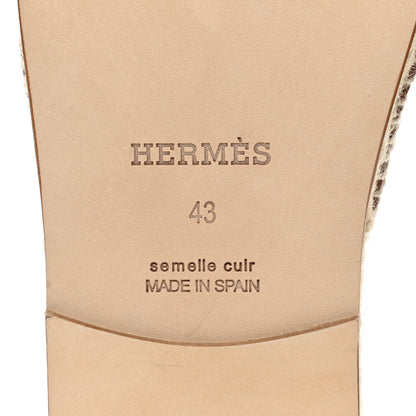 Hermes Calfskin Mens Antigua Espadrille Sandals 43 Naturel Safari 6 of 8