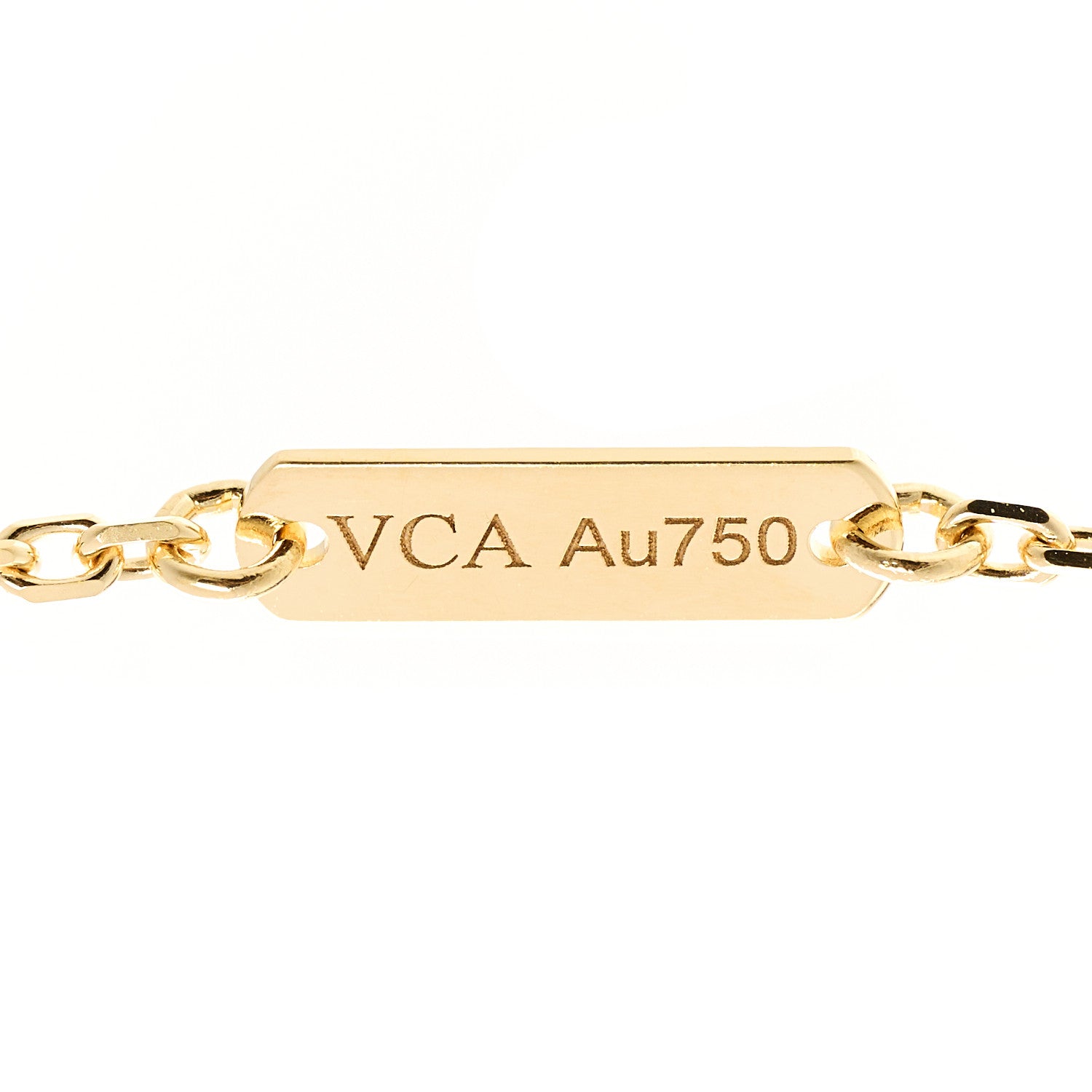 Van Cleef & Arpels 18K Yellow Gold Mother of Pearl Vintage Alhambra Pendant Necklace 4 of 6
