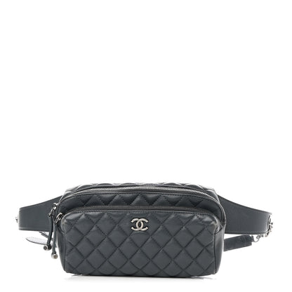Chanel Calfskin Quilted Waist Bag Dark Grey 1 of 8