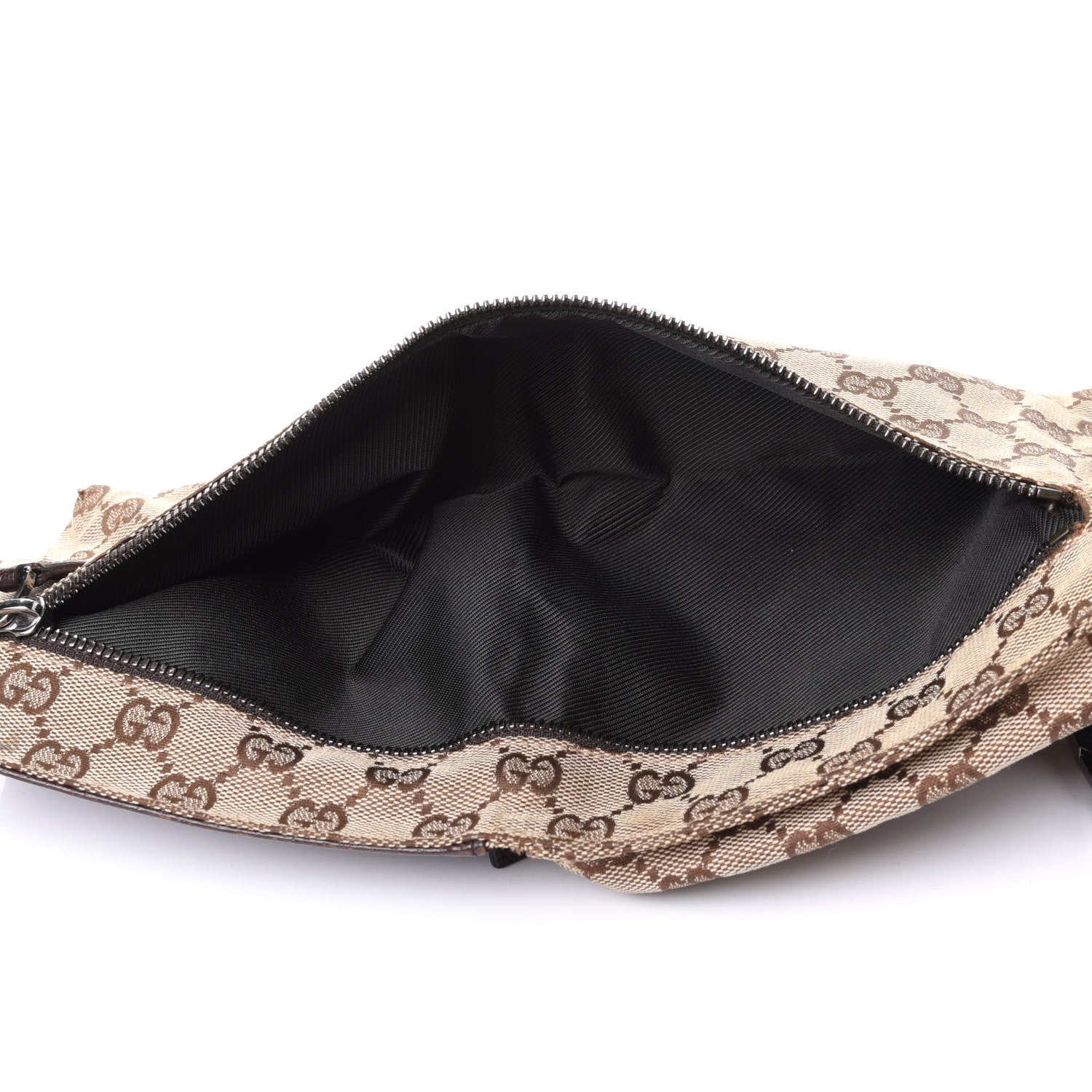 Gucci GG Monogram Web Double Pocket Belt Bag Ebony 4 of 4