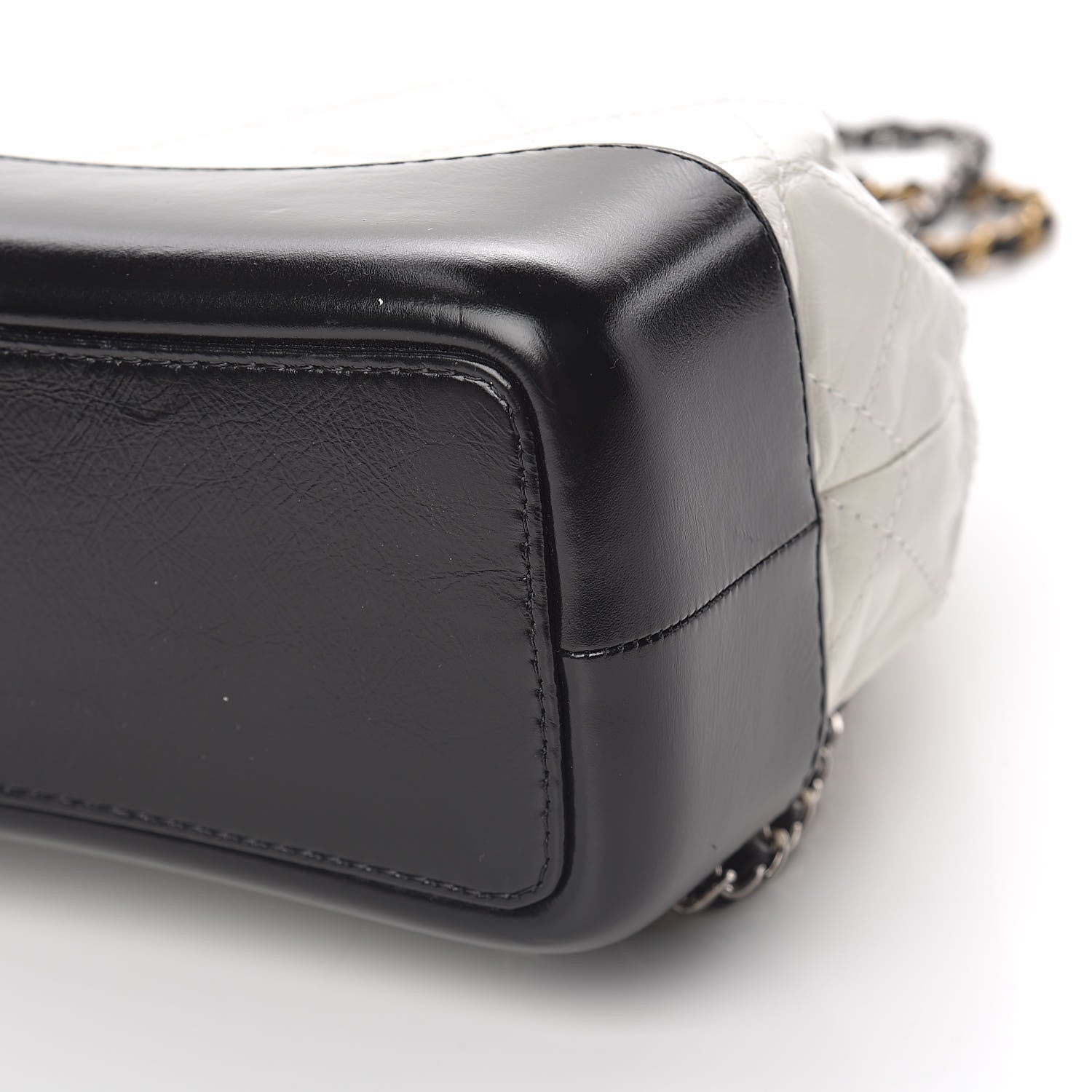 Chanel Aged Calfskin Quilted Small Gabrielle Backpack Black White 9 of 10