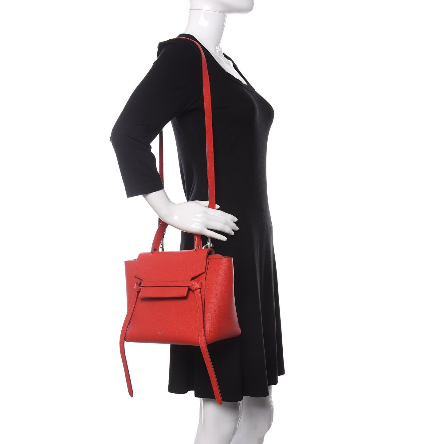 Grained Calfskin Micro Belt Bag Coquelicot