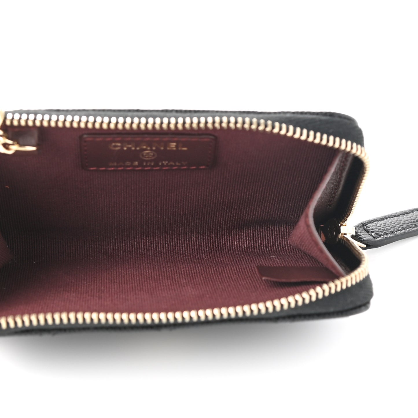 Caviar Quilted Zipped Key Holder Case Black