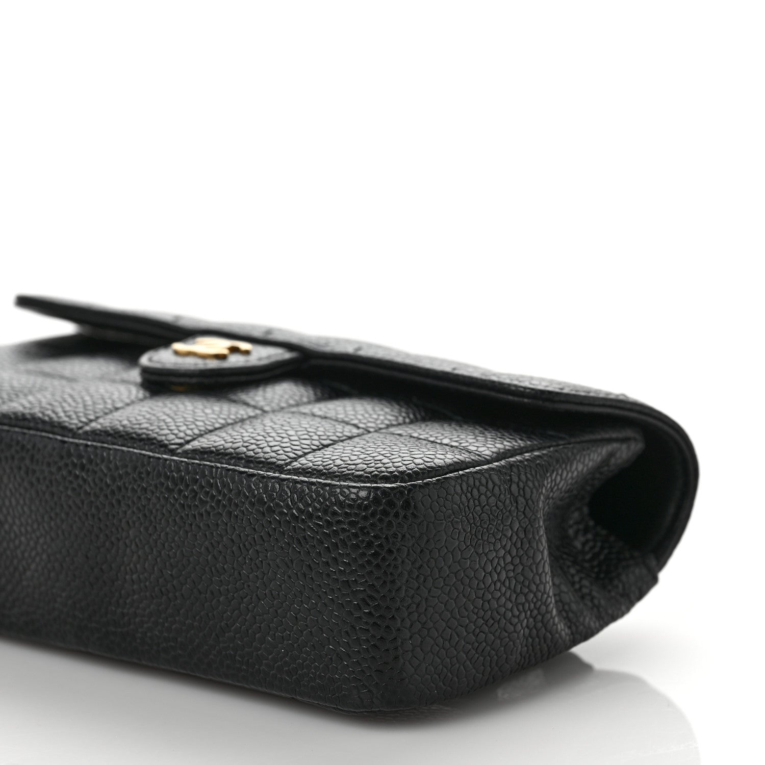 Chanel Caviar Chocolate Bar Quilted Flap Waist Belt Bag 90 36 Black 8 of 8