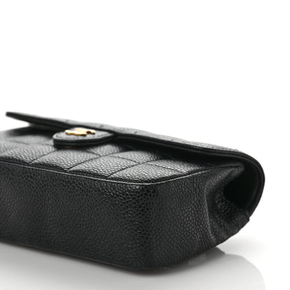 Chanel Caviar Chocolate Bar Quilted Flap Waist Belt Bag 90 36 Black 8 of 8
