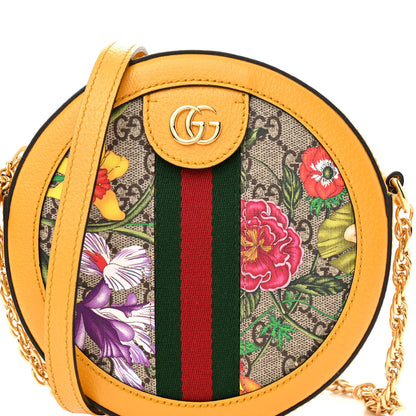 Gucci GG Supreme Monogram Flora Web Mini Ophidia Round Shoulder Bag Beige Multicolor Crop 8 of 10
