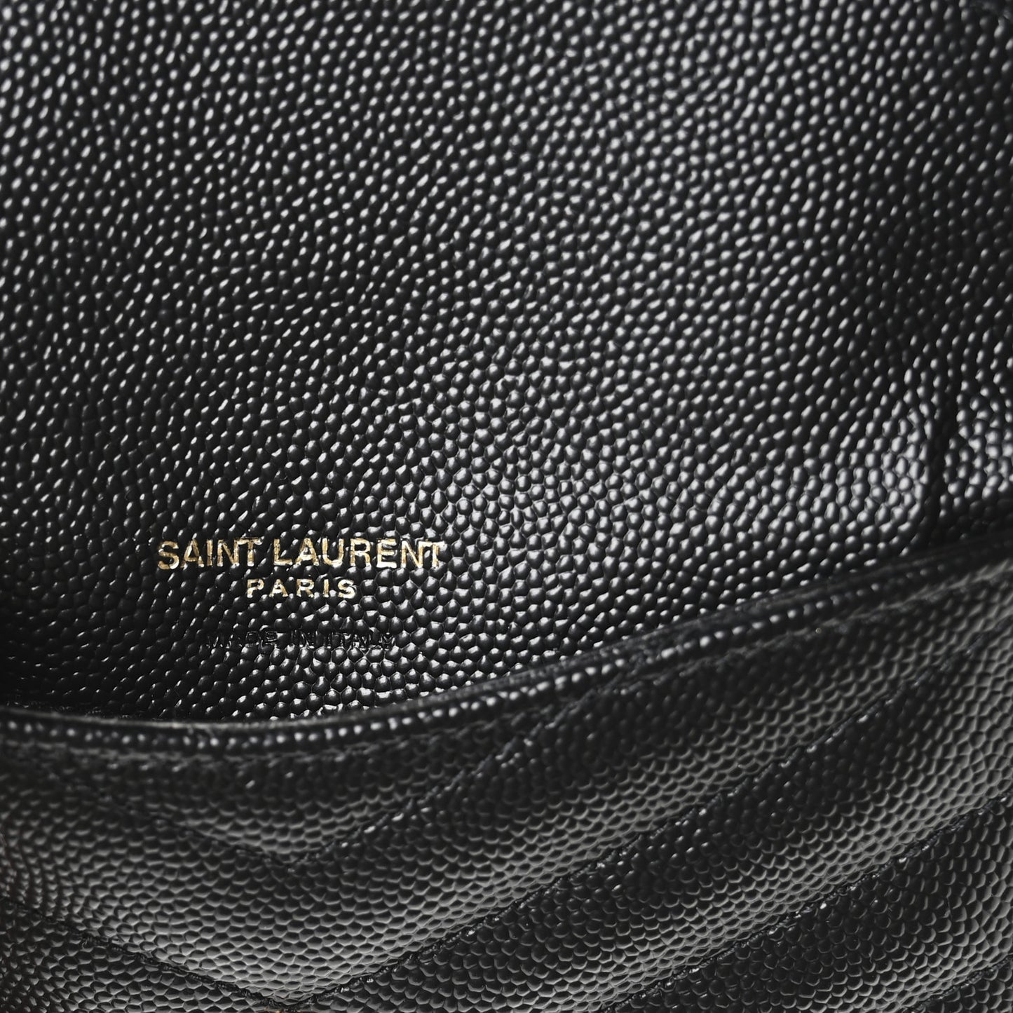 Grain De Poudre Matelasse Chevron Monogram Compact Wallet Black